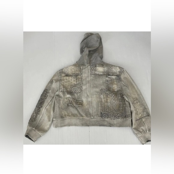 Fp Free People Mazzie Denim Bomber Hoodie Jacket NWOT - Picture 5 of 8